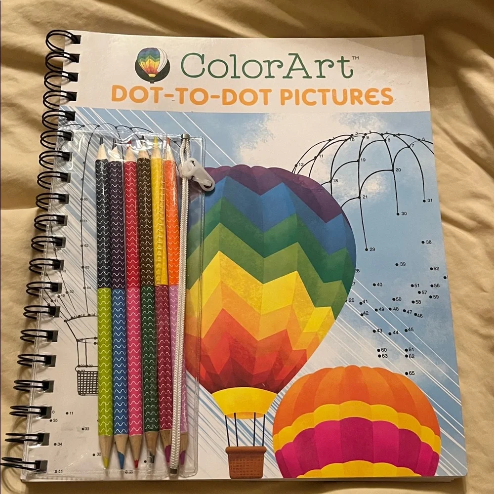 NEW Color Art Dot to Dot Numbered Shapes To Reveal The Art Coloring Pencil book